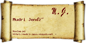 Mudri Jenő névjegykártya