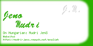jeno mudri business card